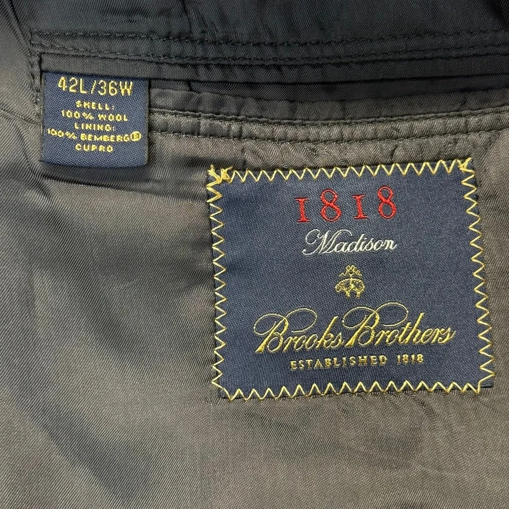 Brooks Brothers 1818 Madison Saxxon42L Gray Pinstripe Wool Blazer USA